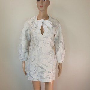 H&M Conscious Jacquard Dress Sz S Metallic white vintage  SOLD OUT!  EXCLUSIVE